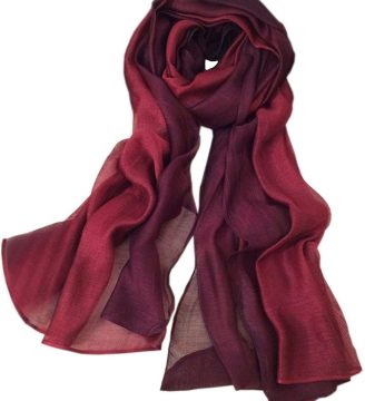 Cotton Silk Scarf Elegant Soft Wraps Color Shade Scarves for Women